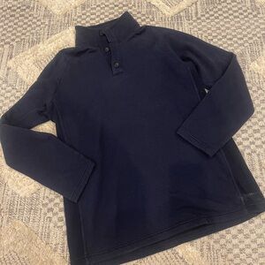 GAP Men's Navy Blue 3/4 Button Long Sleeve Sweatshirt Pullover Large